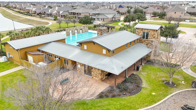 bird's eye view with a residential view