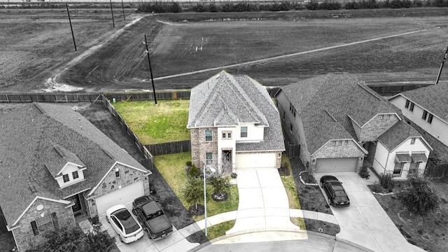 aerial view with a residential view