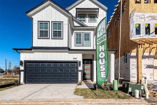 view of front of house with a garage