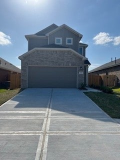 front facade with a garage