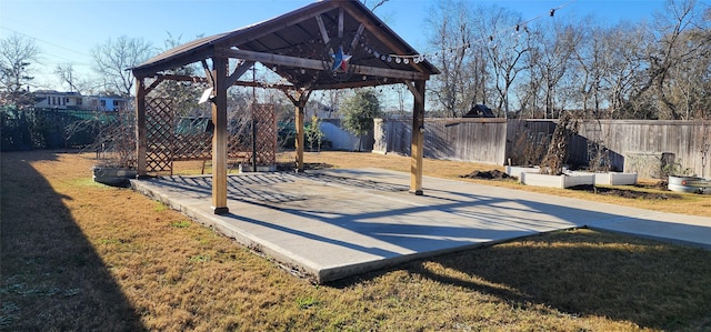 view of patio featuring a gazebo