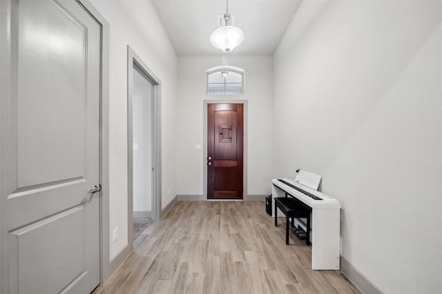 doorway featuring light hardwood / wood-style floors