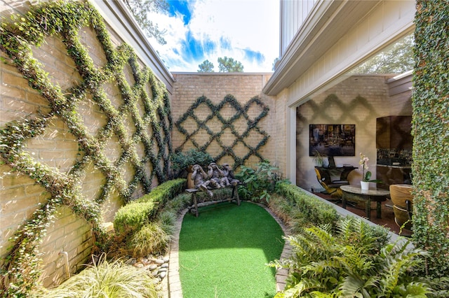 view of yard with fence