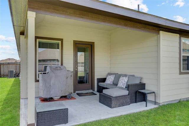 view of patio / terrace with central air condition unit