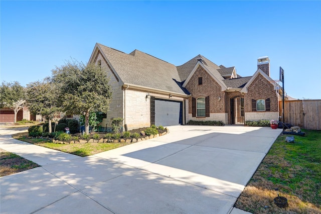 view of front of house with a garage