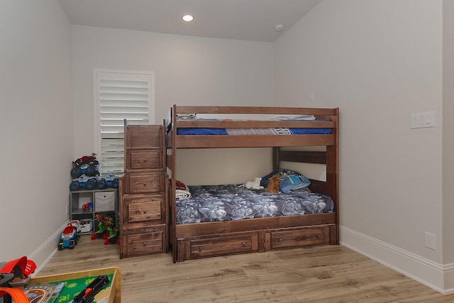 bedroom featuring light hardwood / wood-style flooring