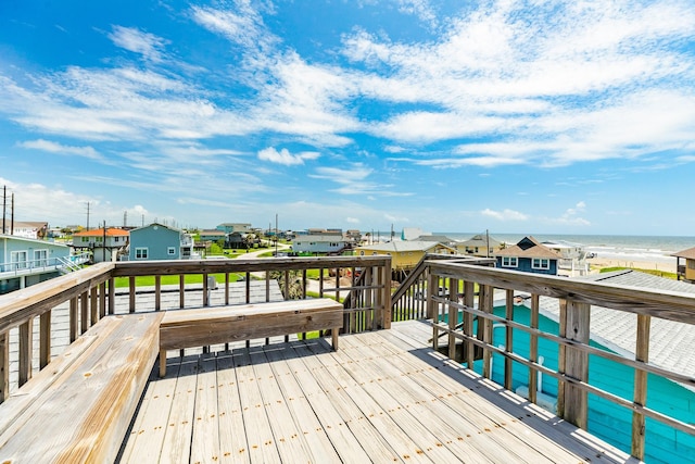 deck with a water view