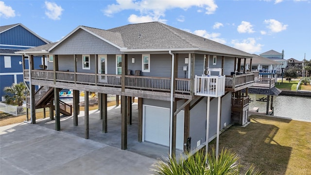 exterior space with a garage and a porch