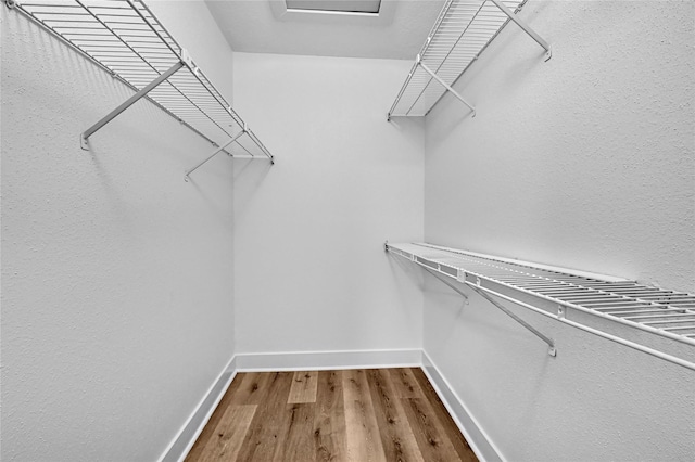 spacious closet with hardwood / wood-style floors