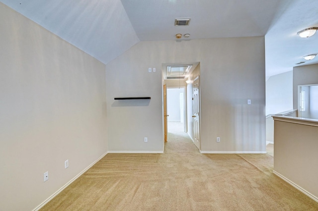 interior space featuring vaulted ceiling