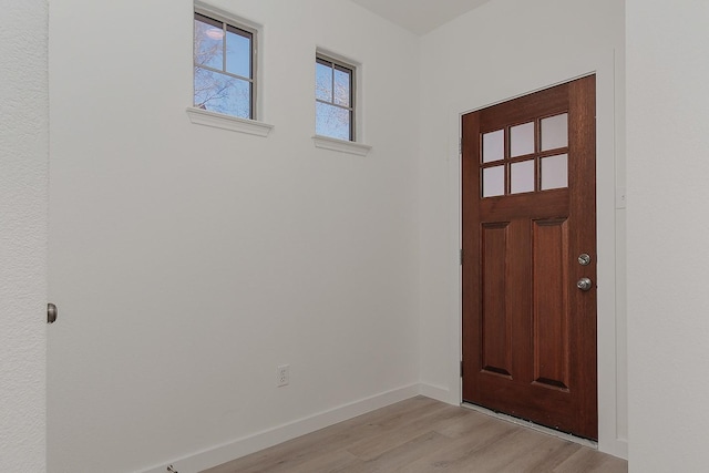 entrance foyer with light hardwood / wood-style flooring