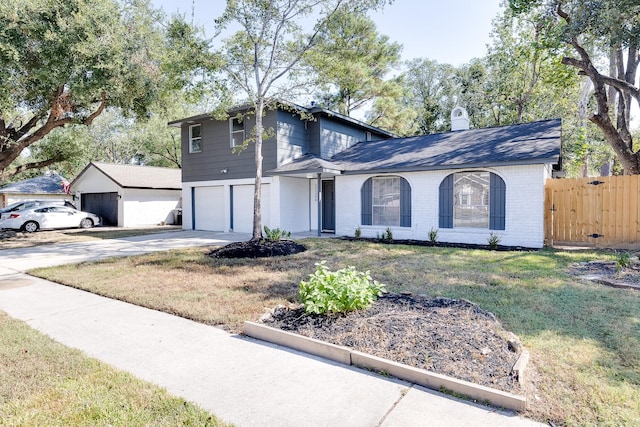 view of property featuring a front yard