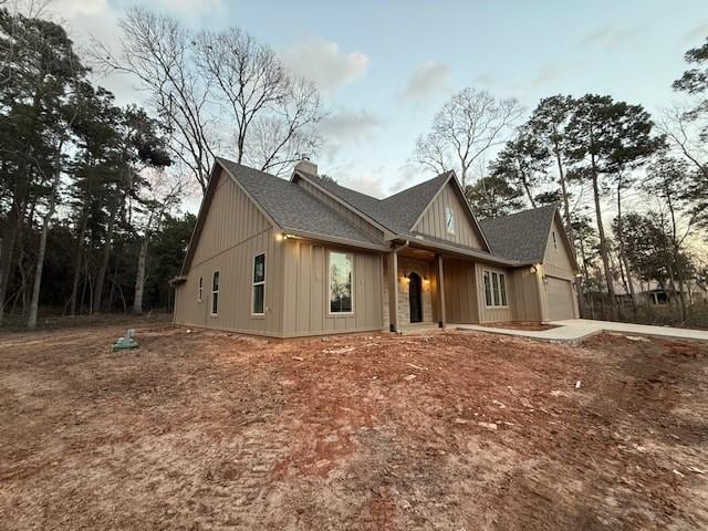 view of front of house with a garage