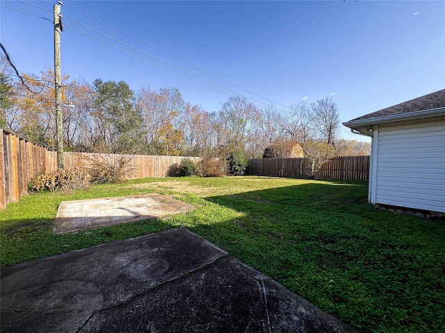 view of yard with a patio