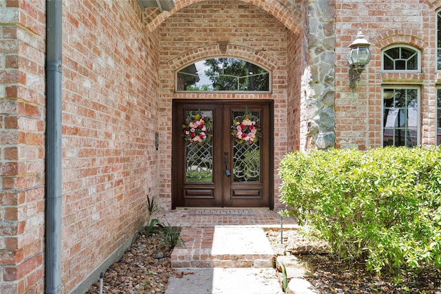 view of exterior entry with french doors