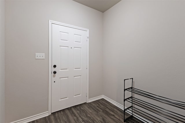 entrance foyer featuring dark hardwood / wood-style flooring