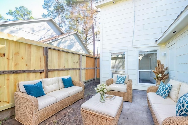 view of patio with an outdoor hangout area