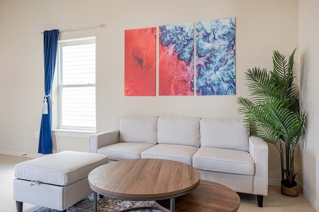 living room featuring a healthy amount of sunlight