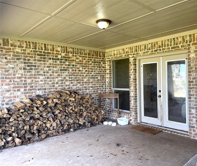 view of patio featuring french doors