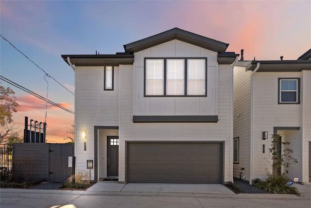 contemporary house featuring a garage