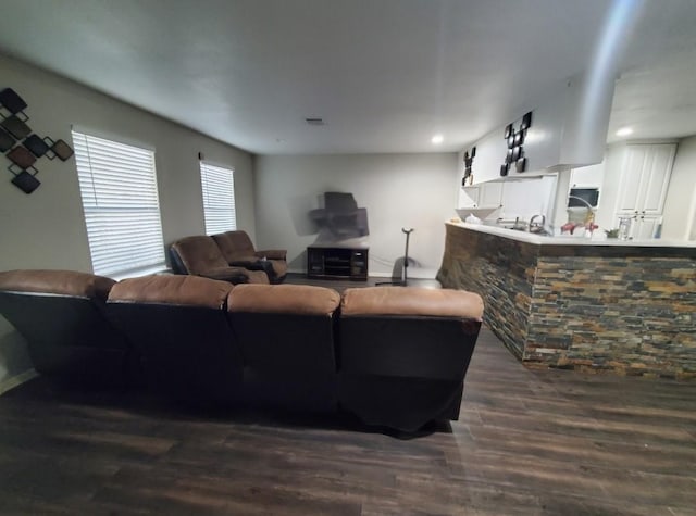 living room featuring hardwood / wood-style floors