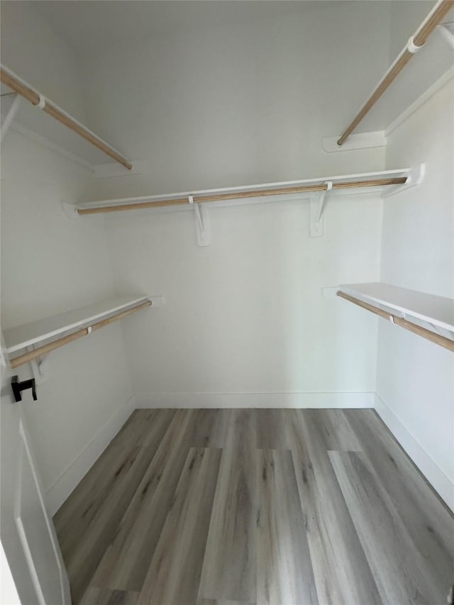 spacious closet with light hardwood / wood-style floors