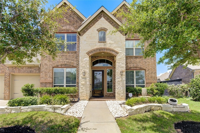 view of front of house with a garage