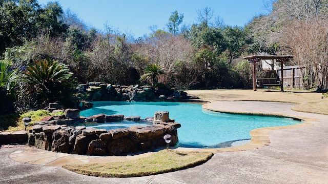 view of pool featuring a pergola