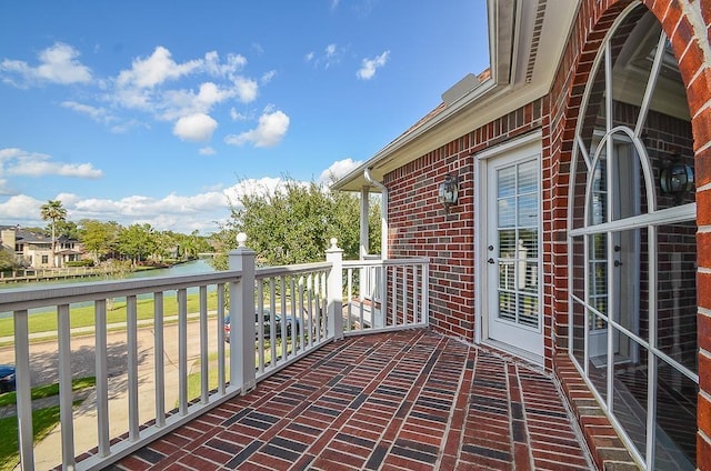 balcony with a water view