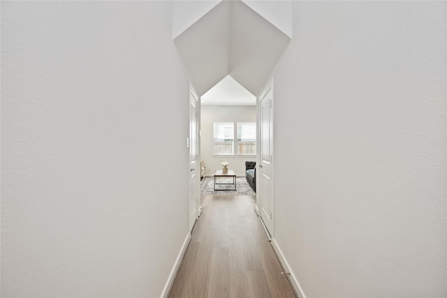 hall featuring light wood-type flooring