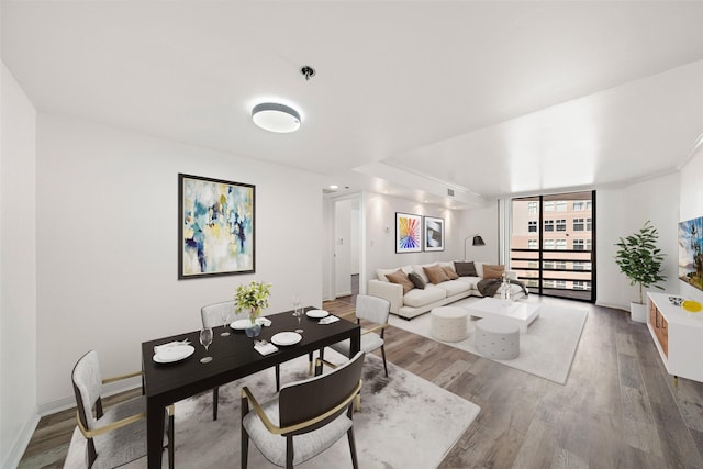 living room with hardwood / wood-style floors