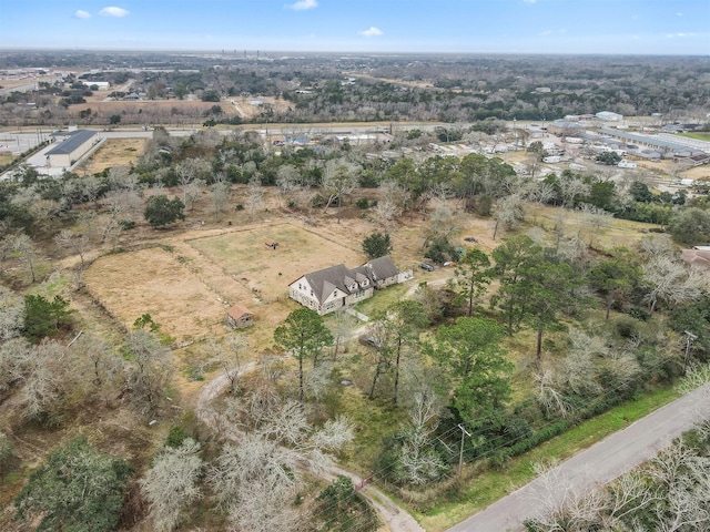 aerial view featuring a rural view