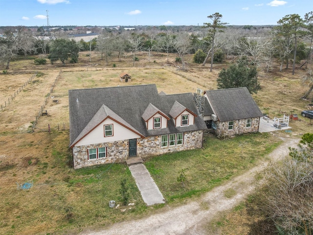 bird's eye view featuring a rural view