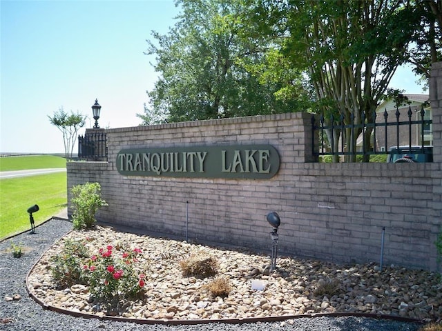 view of community sign