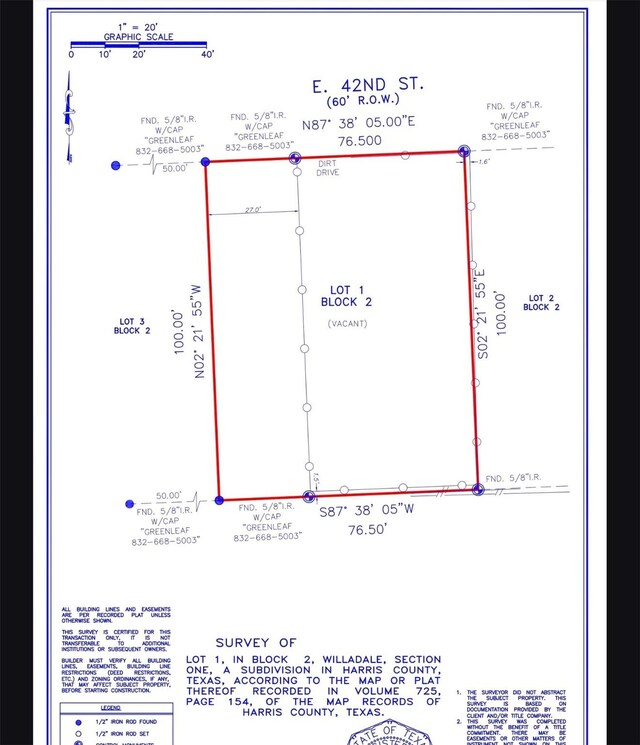 402 E 42nd St, Houston TX, 77022 land for sale