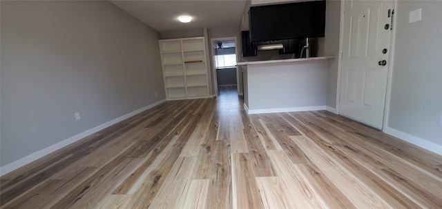 unfurnished living room featuring light hardwood / wood-style floors