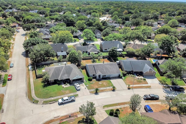 birds eye view of property with a residential view