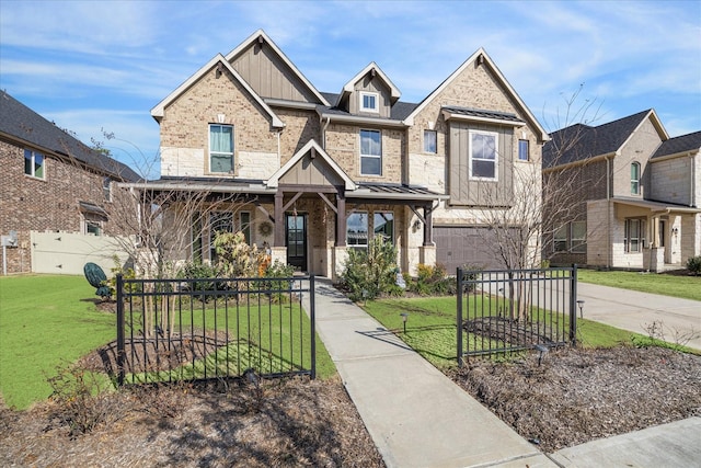 view of front of house featuring a porch and a front yard