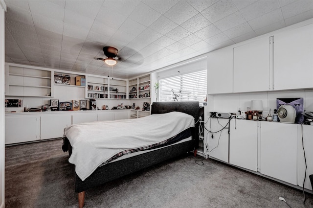 bedroom with carpet floors and ceiling fan