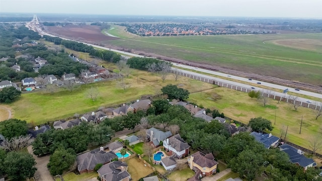 bird's eye view with a rural view