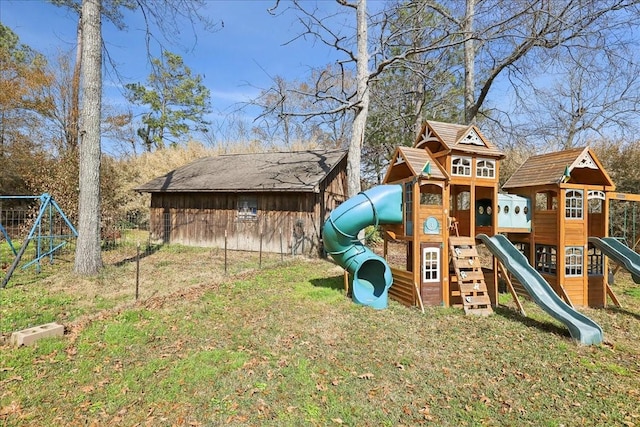 view of play area with a lawn