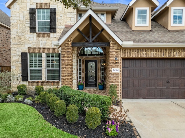 entrance to property with a garage