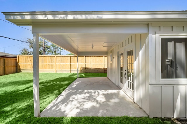 view of patio featuring french doors