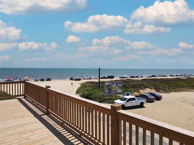 property view of water with a beach view