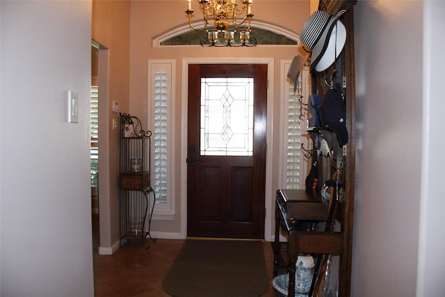 3011 Candle Bend Dr, Spring, TX 77388 - entryway with a notable chandelier and baseboards