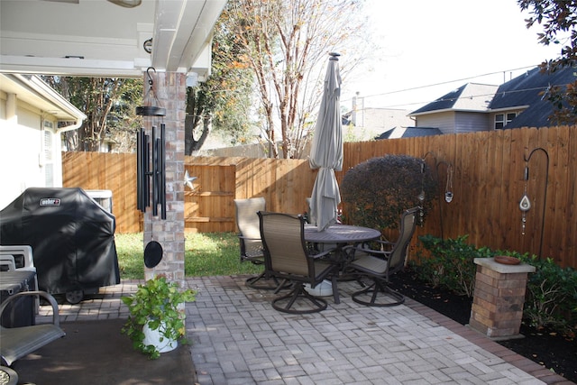 3011 Candle Bend Dr, Spring, TX 77388 - view of patio / terrace with a grill and fence