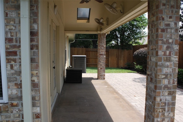 3011 Candle Bend Dr, Spring, TX 77388 - view of patio / terrace featuring fence, cooling unit, and ceiling fan