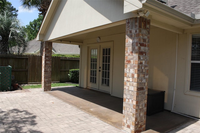 3011 Candle Bend Dr, Spring, TX 77388 - view of patio featuring fence and french doors