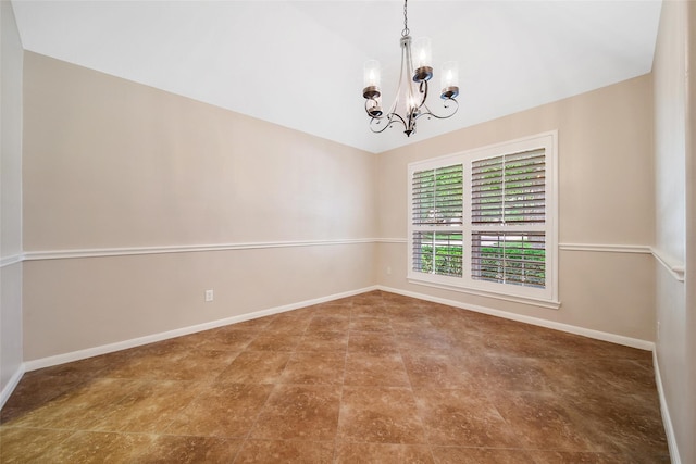 3011 Candle Bend Dr, Spring, TX 77388 - spare room with a chandelier and lofted ceiling