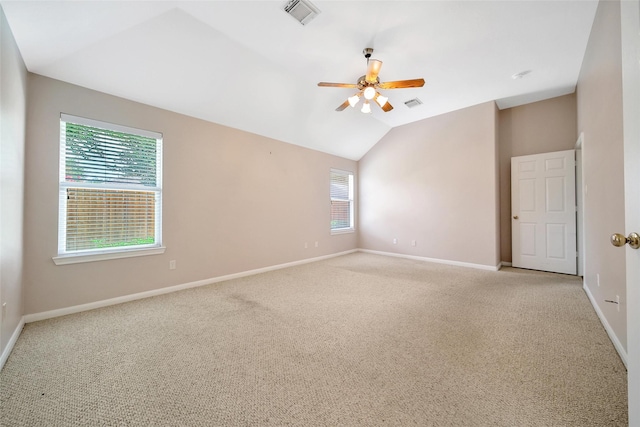 3011 Candle Bend Dr, Spring, TX 77388 - carpeted spare room featuring plenty of natural light, lofted ceiling, and ceiling fan
